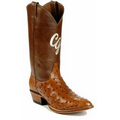 Justin Custom Logo Full Quill Ostrich Boots